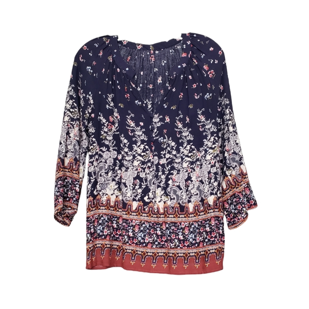Colorful patterned floral top